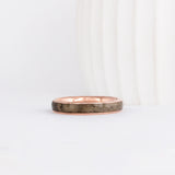 wood wedding ring with grey maple in slim band