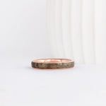 wood wedding ring with grey maple in slim band